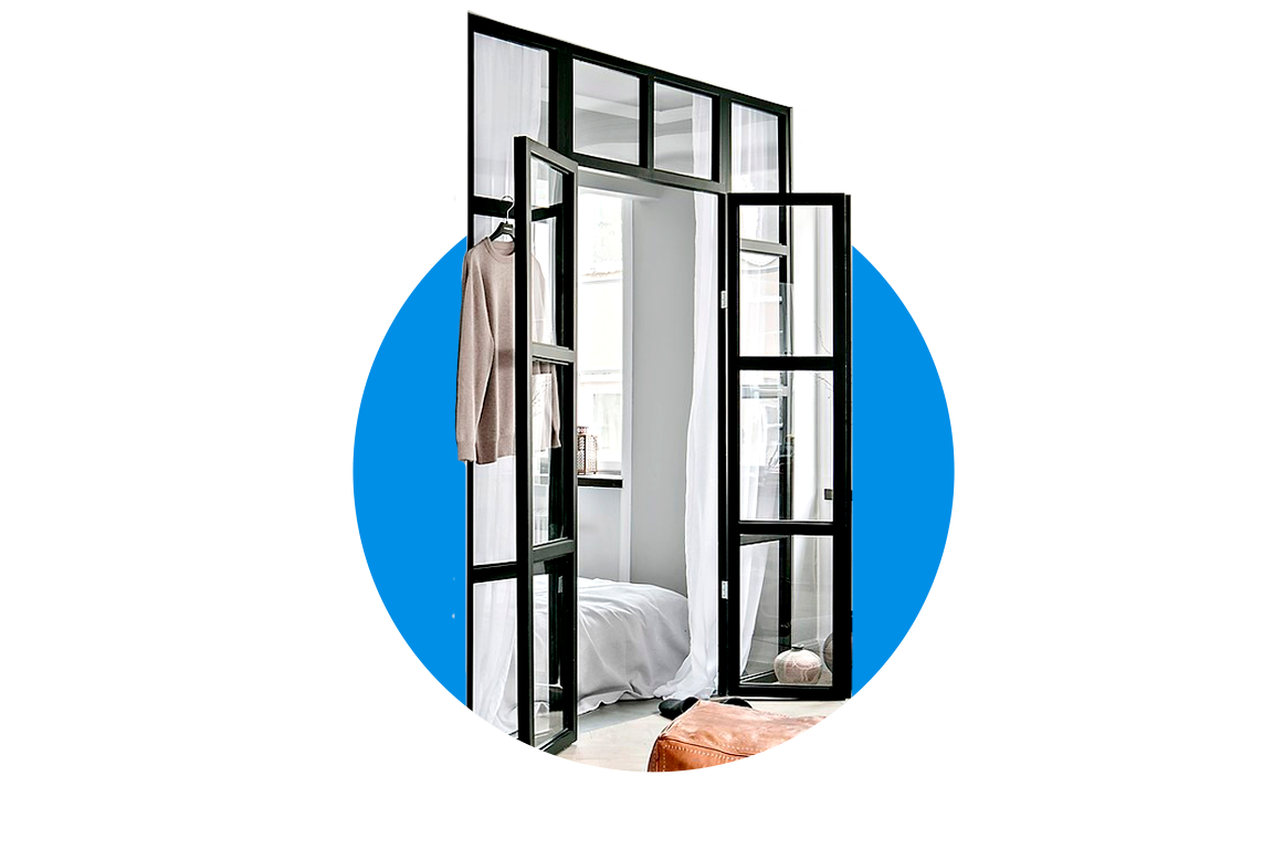 Распашная лофт межкомнатная перегородка в стиле LOFT