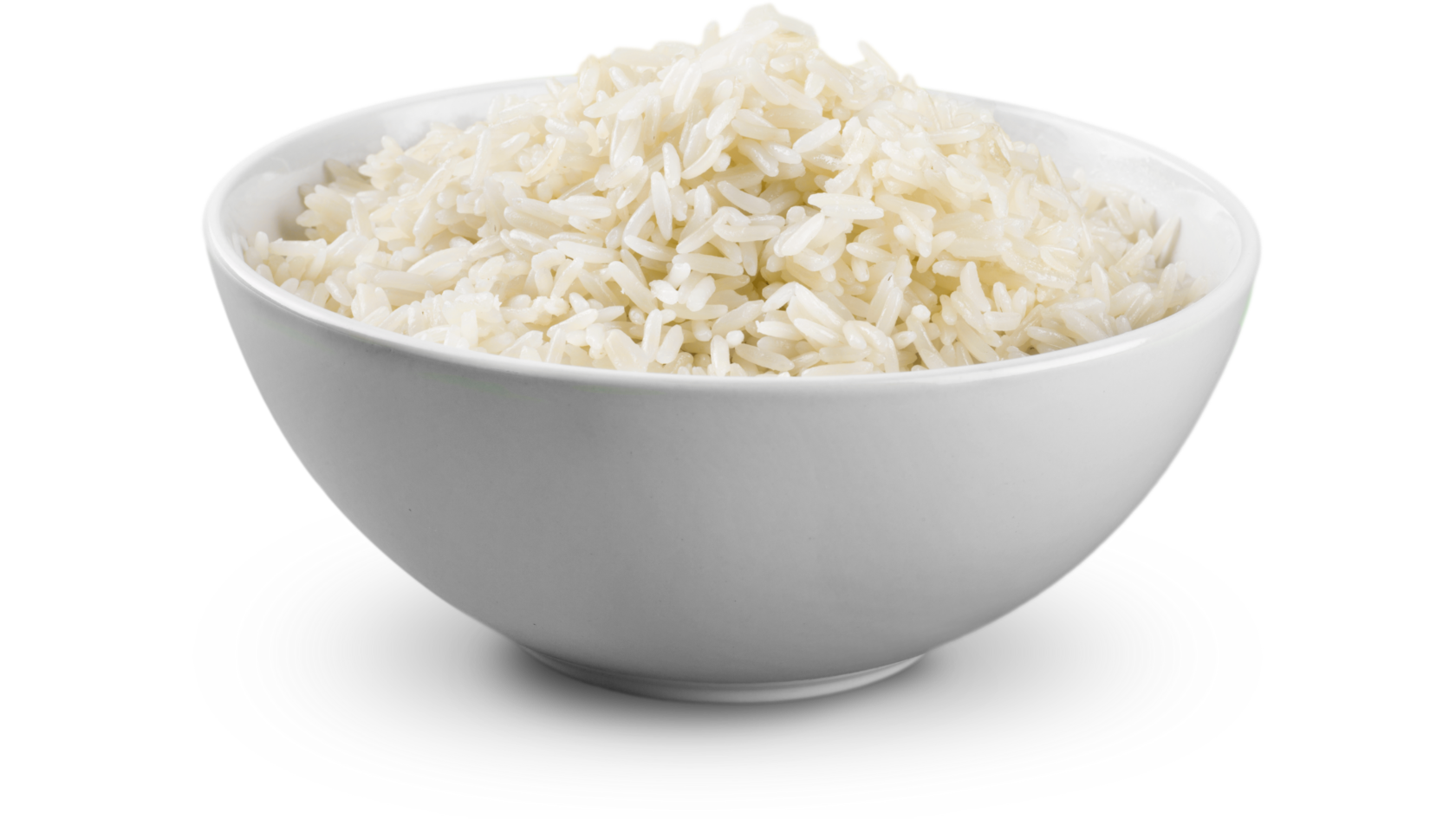 Рис Fatri. Миска риса. Рис на белом фоне. Рис в тарелке. Ии рис