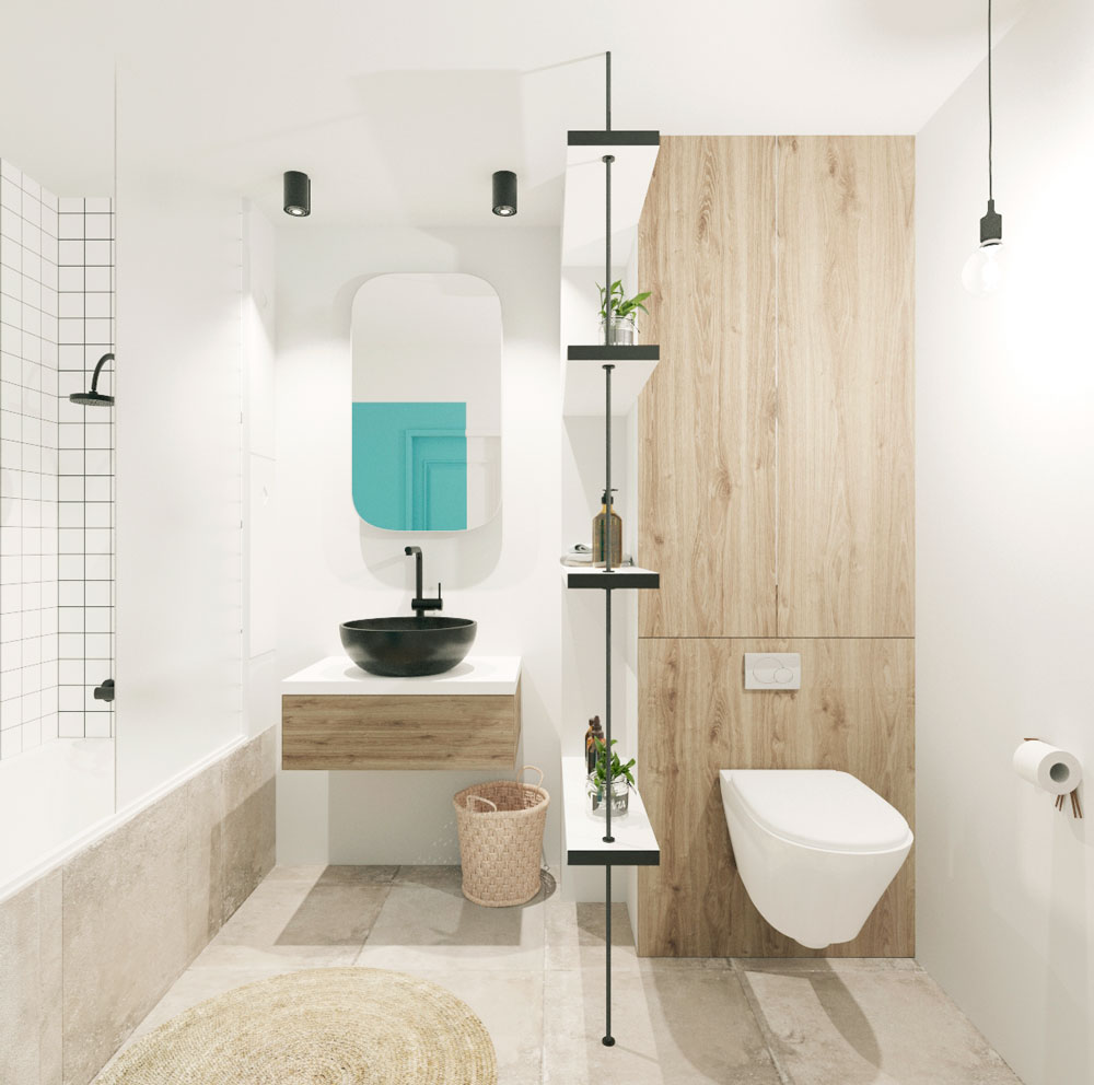 Дизайн ванной комнаты квартиры в ЖК Бруклин