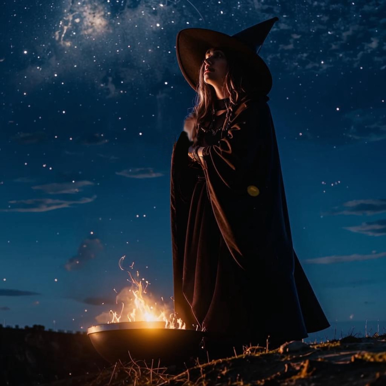 Ведьма работает с магическими силами