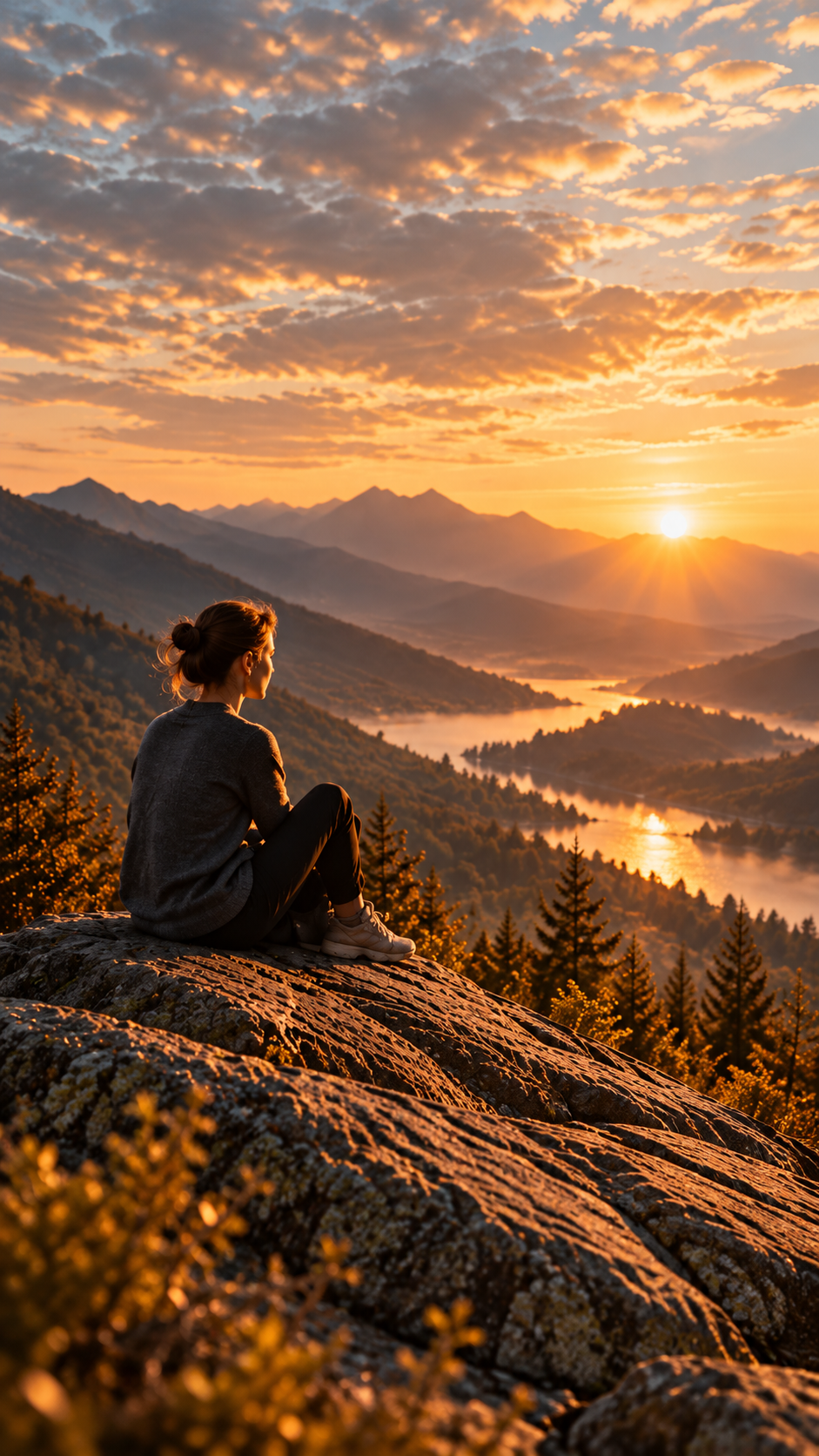 Девушка на фоне гор