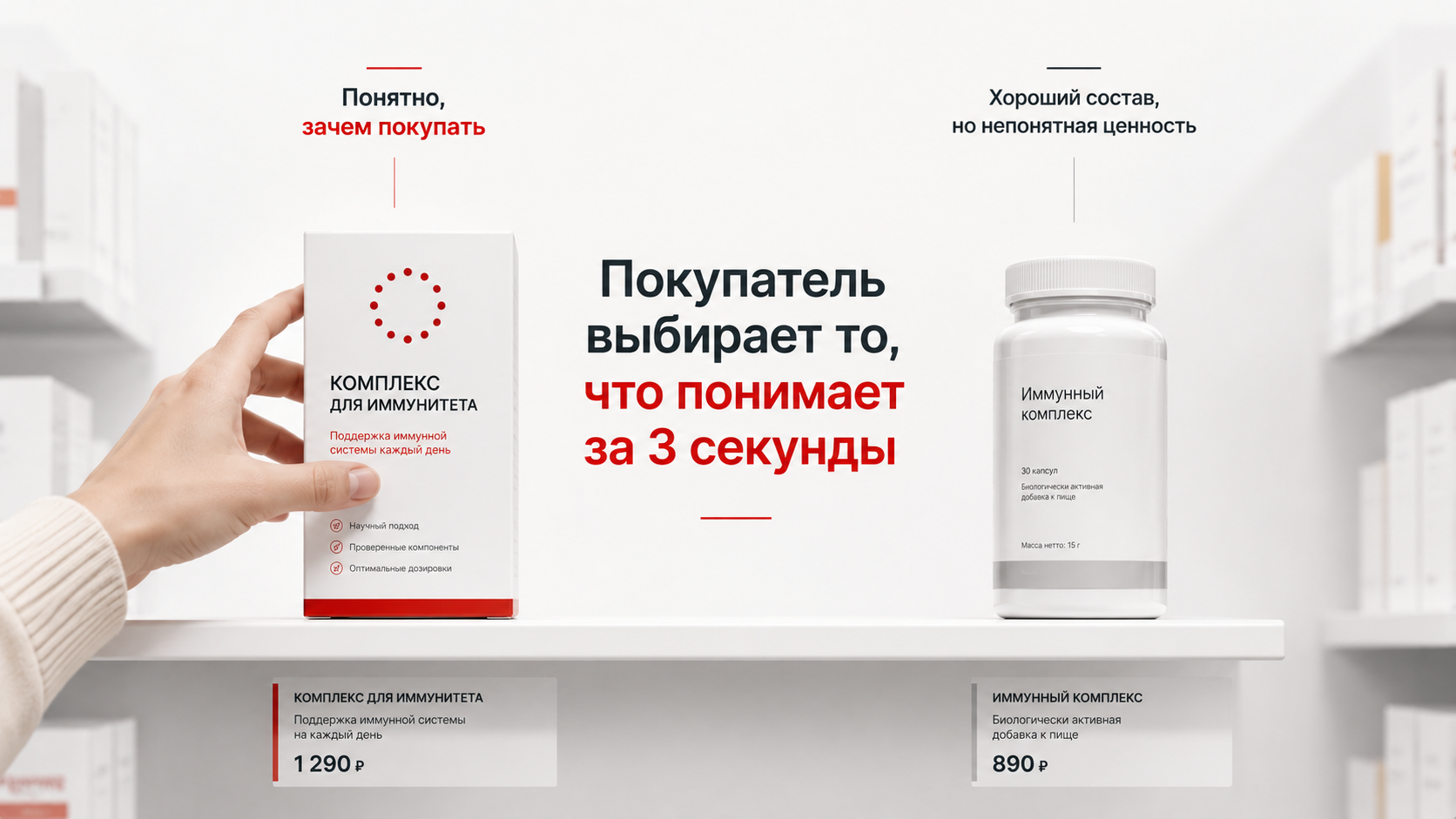 Почему покупатель выбирает другой продукт на полке