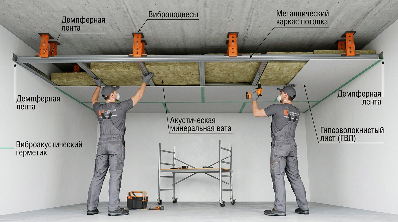 Звукоизоляция потолка: соседи сверху