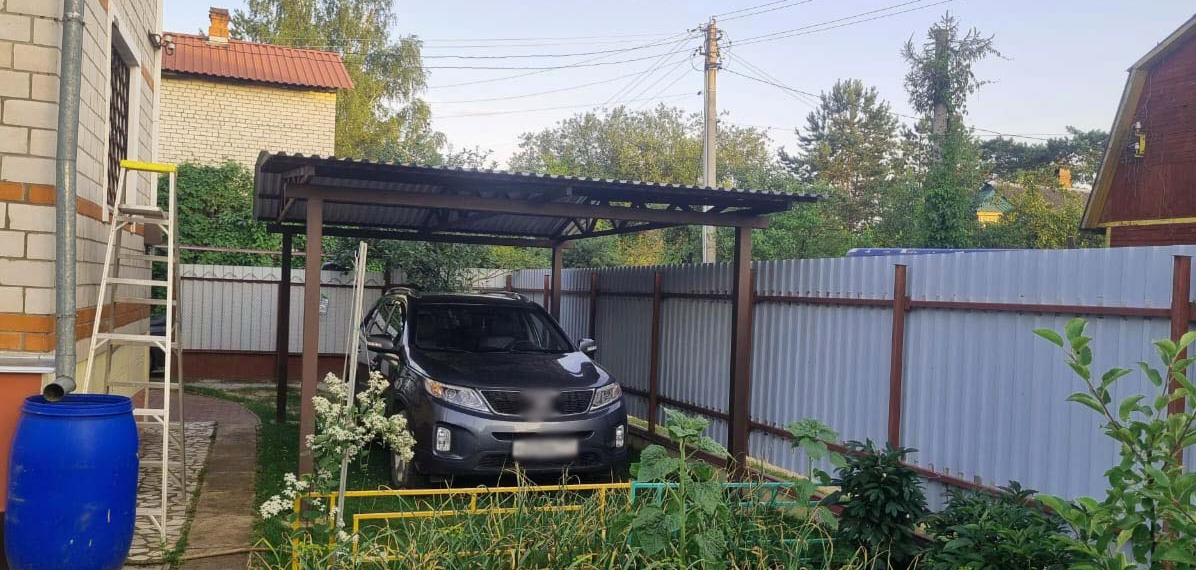 двускатный навес