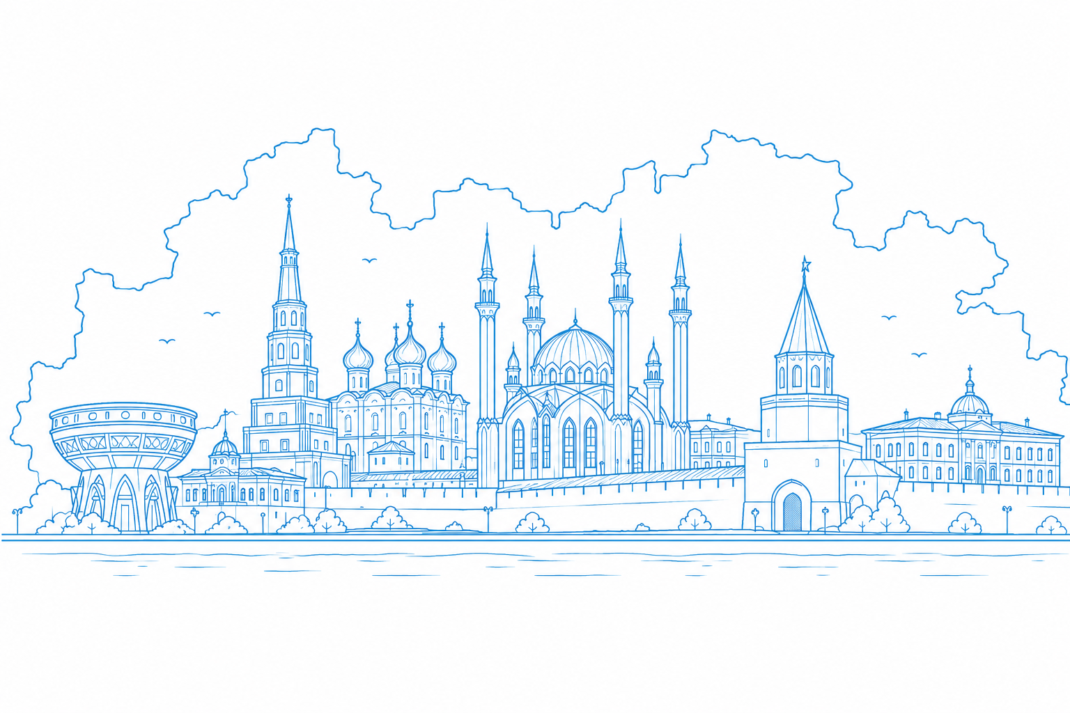 Казань силуэт города