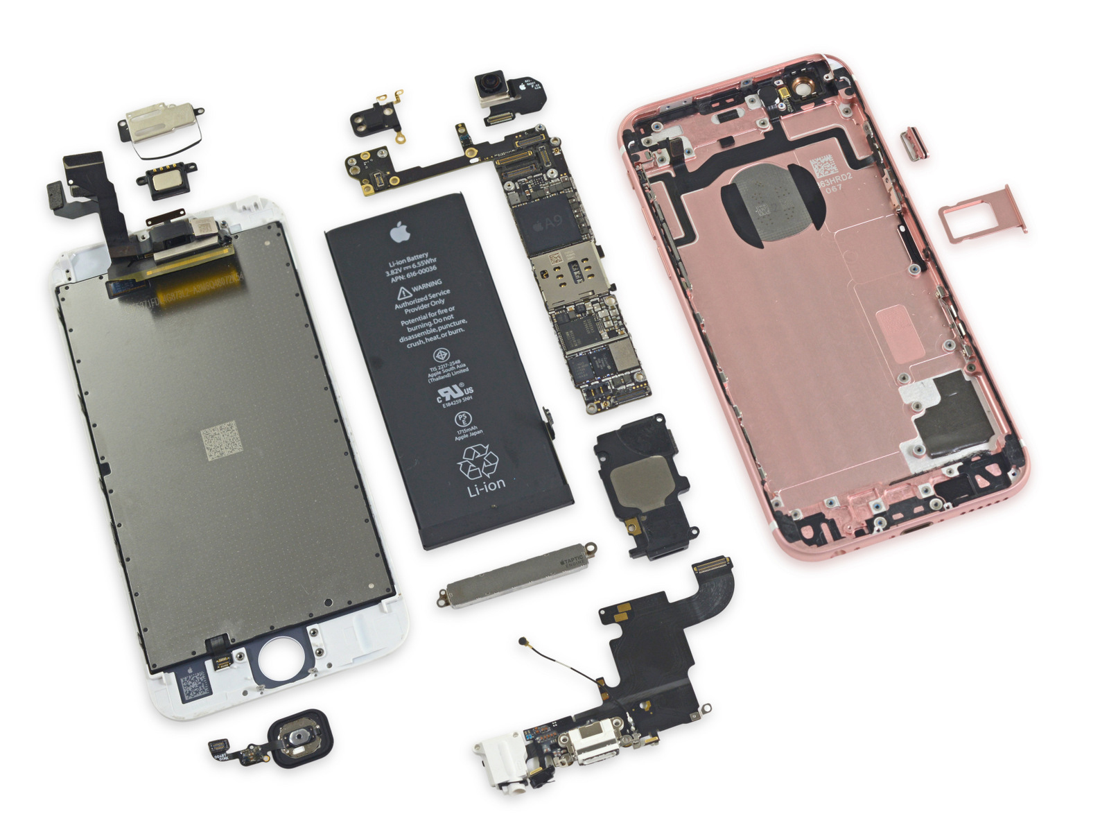 Устройство теле. Iphone 6s IFIXIT. Iphone 6s разобранный. Разобранный айфон 6. Комплектующие iphone 6s.