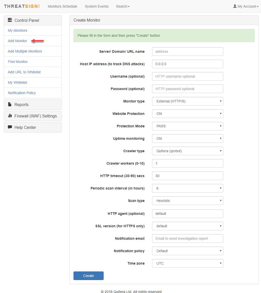 ThreatSign | Dashboard Guide & Security Management | Quttera