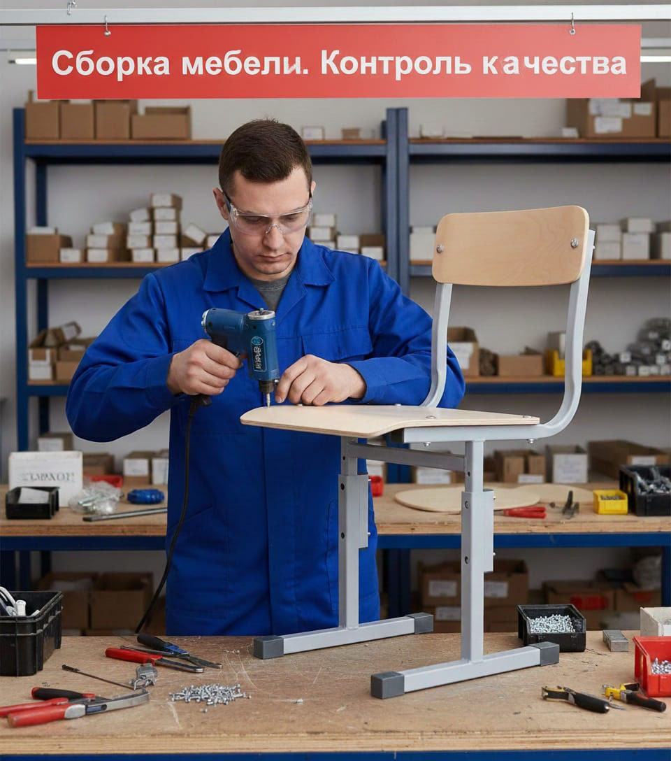 Финальная сборка мебели с проверкой всех соединений