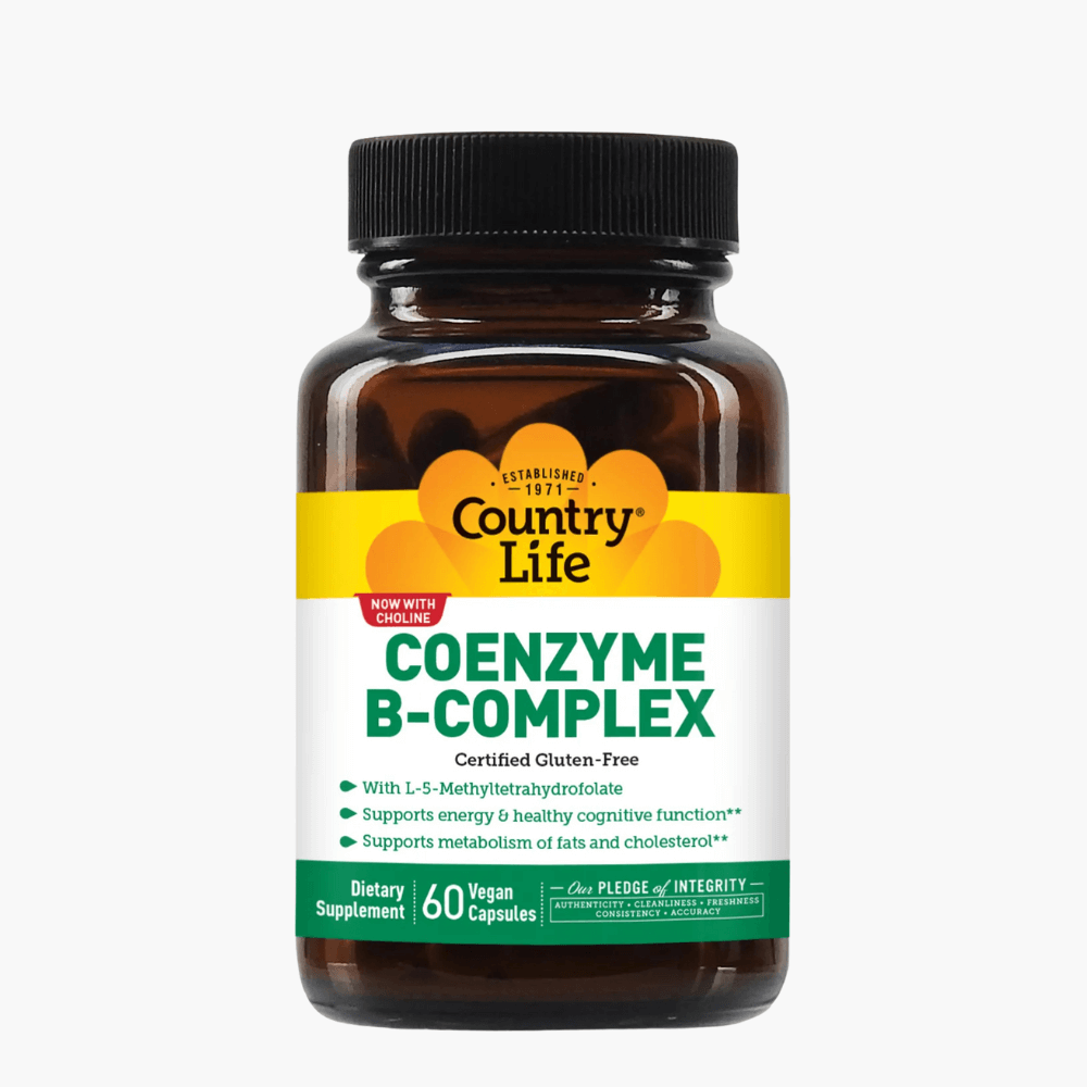 Упаковка Country Life Coenzyme B-Complex — комплекс витаминов группы B для поддержания нормального обмена веществ.