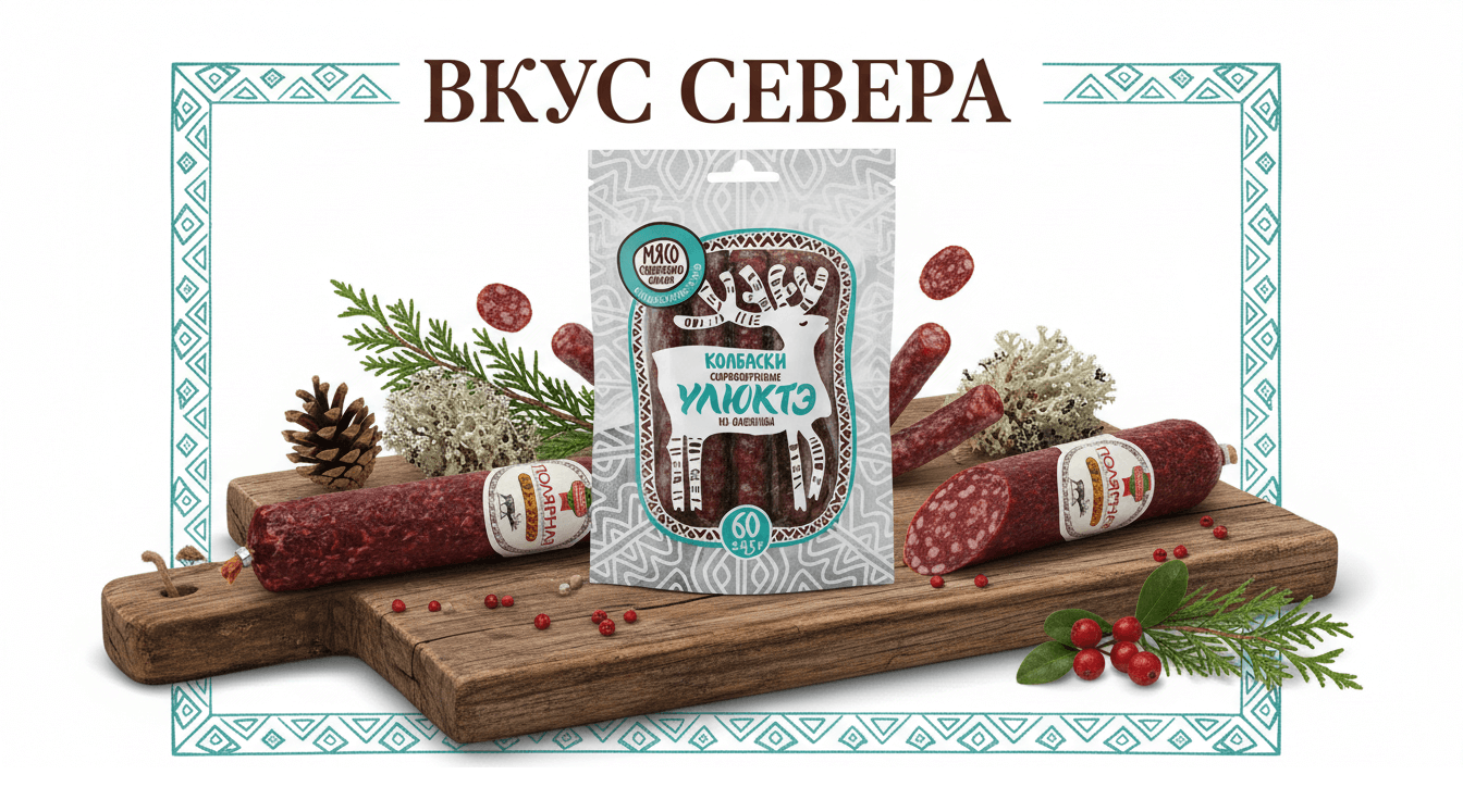 МПК Норильский, колбаса Полярная и Таймырская из оленины на выставке День урожая 2025 в Красноярске