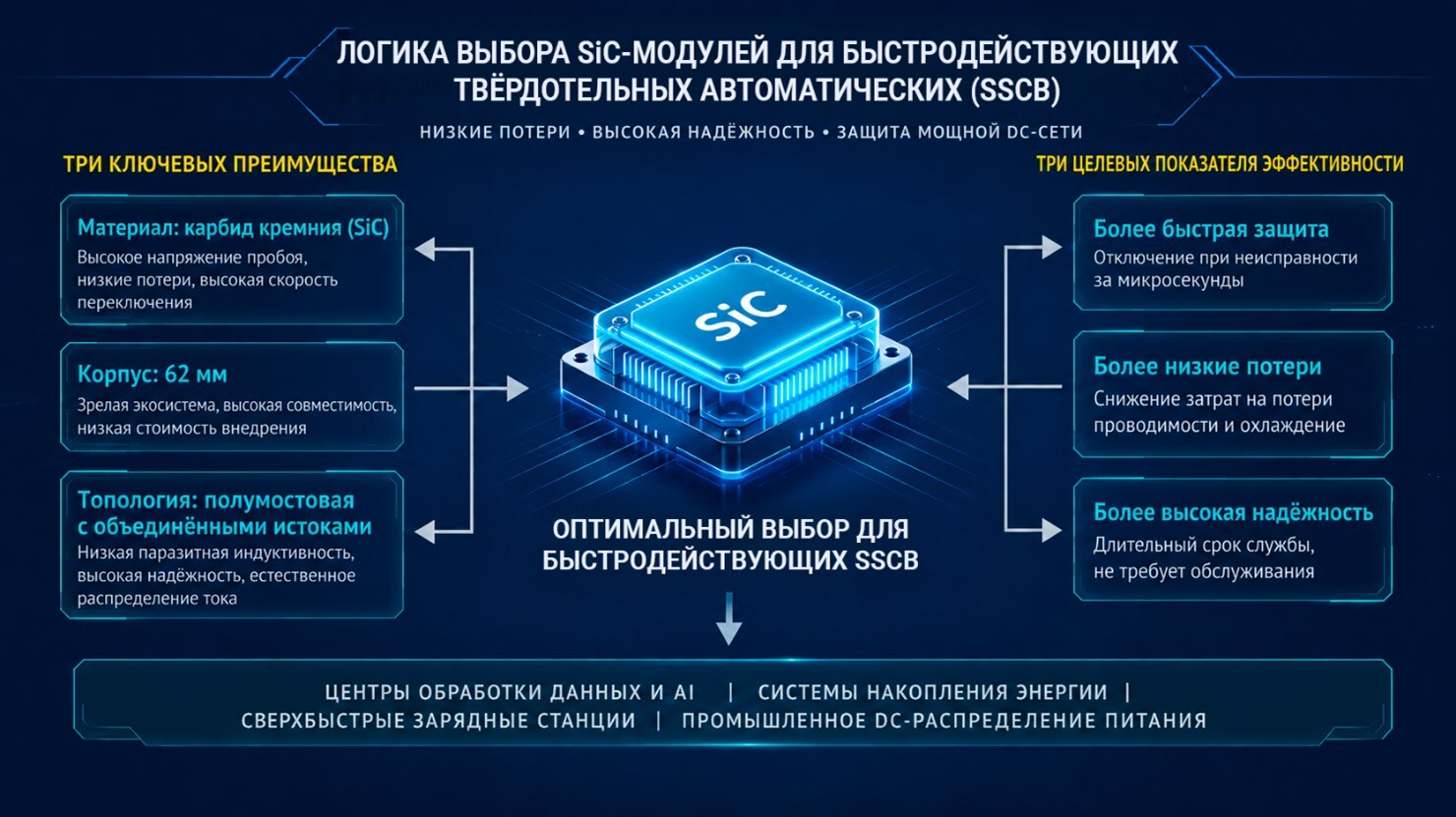 Рис. 1 Логика выбора SiC для быстродействующего SSCB