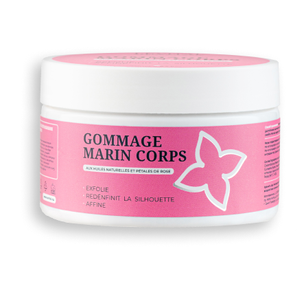 GOMMAGE MARIN CORPS AUX HUILES NATURELLES ET PÉTALES DE ROSE 