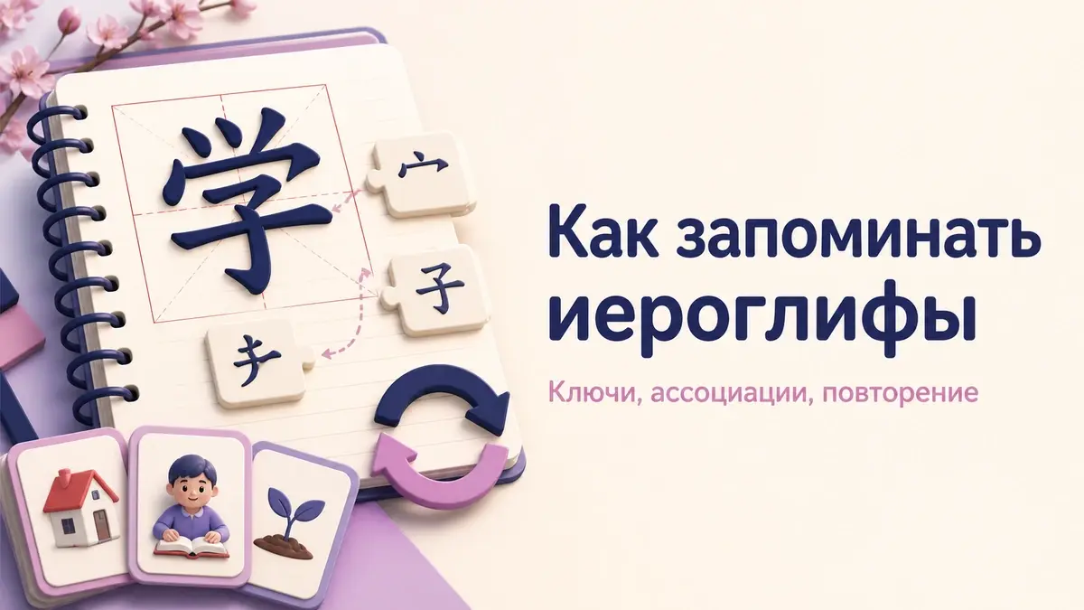 Иллюстрация к статье: Как запоминать китайские иероглифы: ключи, ассоциации и повторение