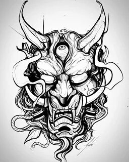 Японский демон тату