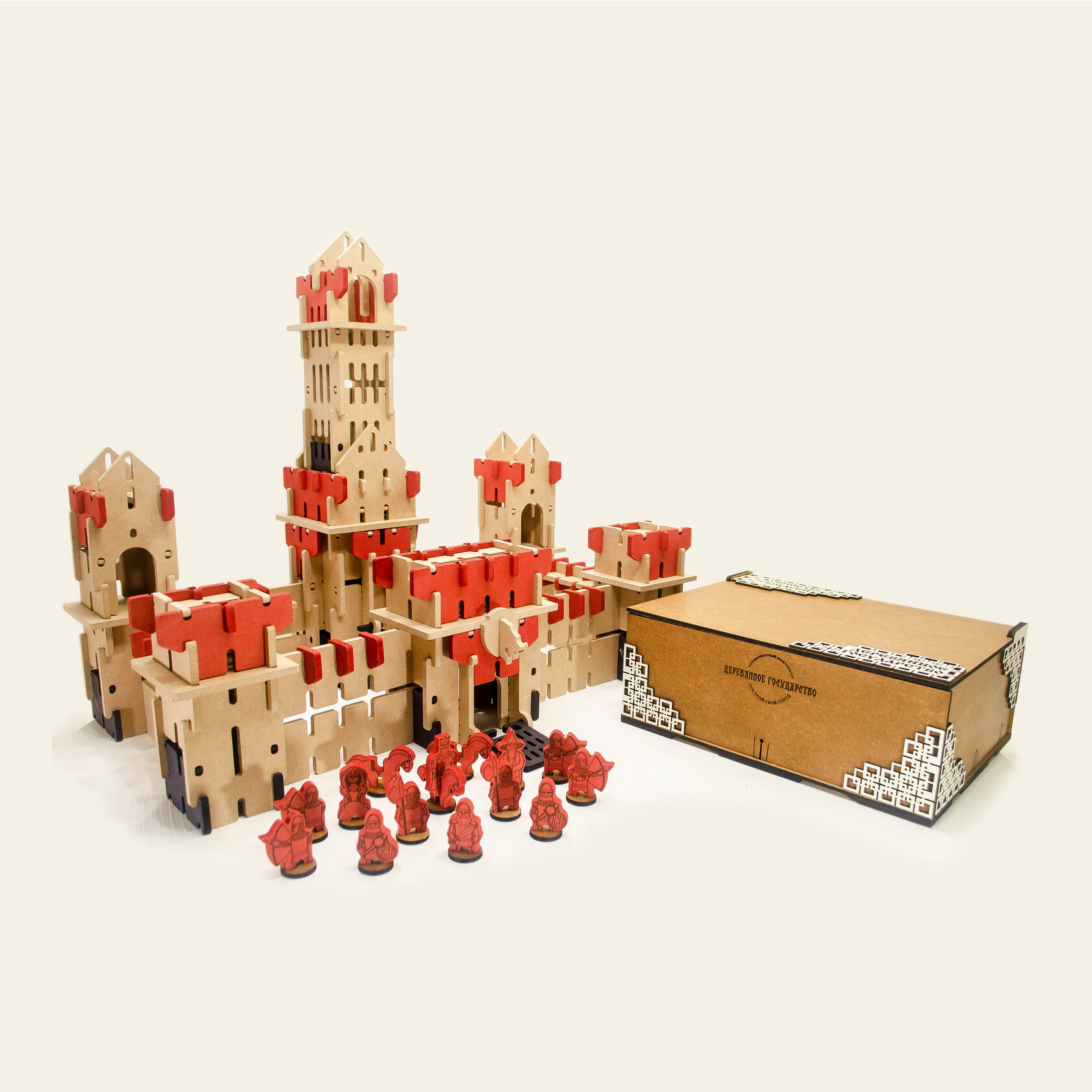 Крепость рыцарей из серии деревянных конструкторов Крепости Деревянного государства