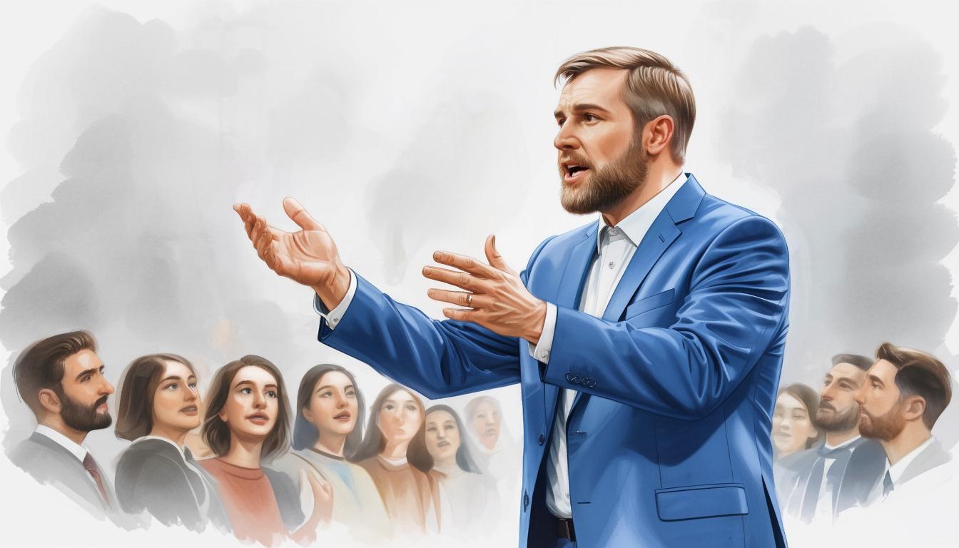 Руководитель убеждает аудиторию
