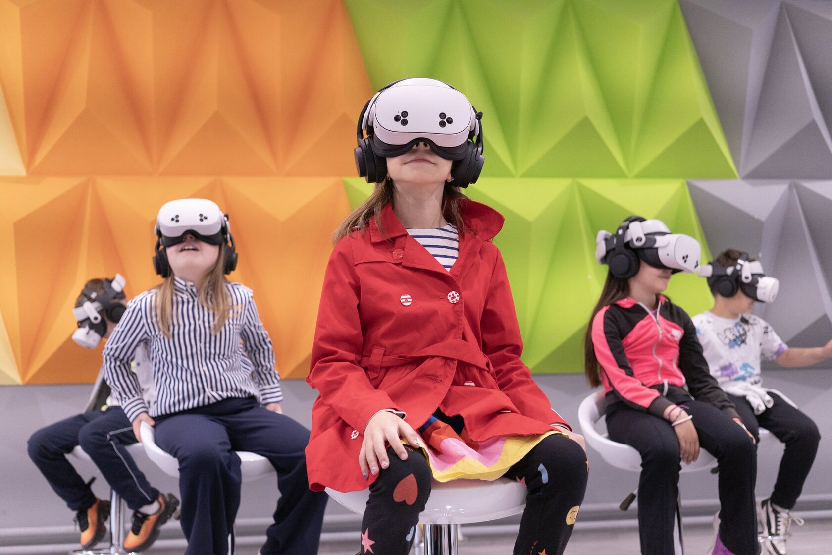 Family audience using VR headsets in Cacak