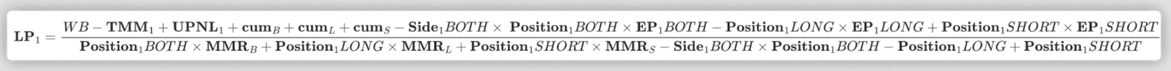 Binance liquidation calculation formula for positions with USDS-M futures