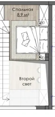 Второй уровень резиденции 35 м²