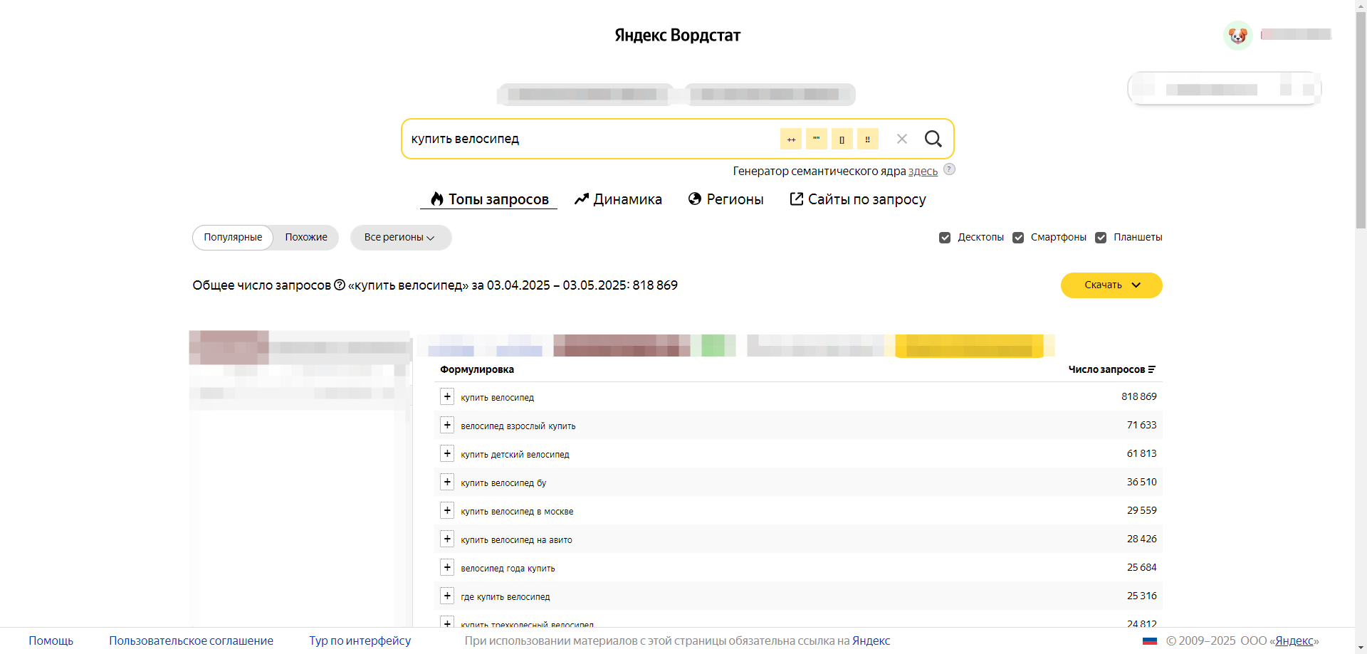подбор фраз в яндекс вордстат новый интерфейс