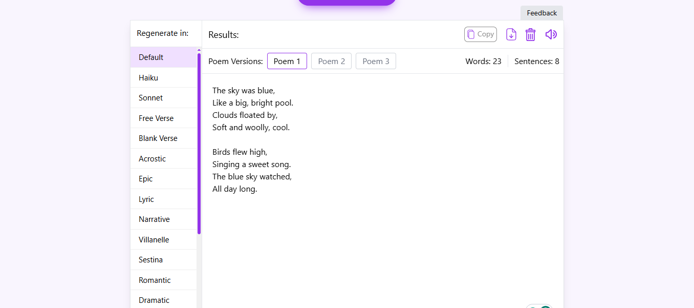 ai poem generator- example of a generated poem