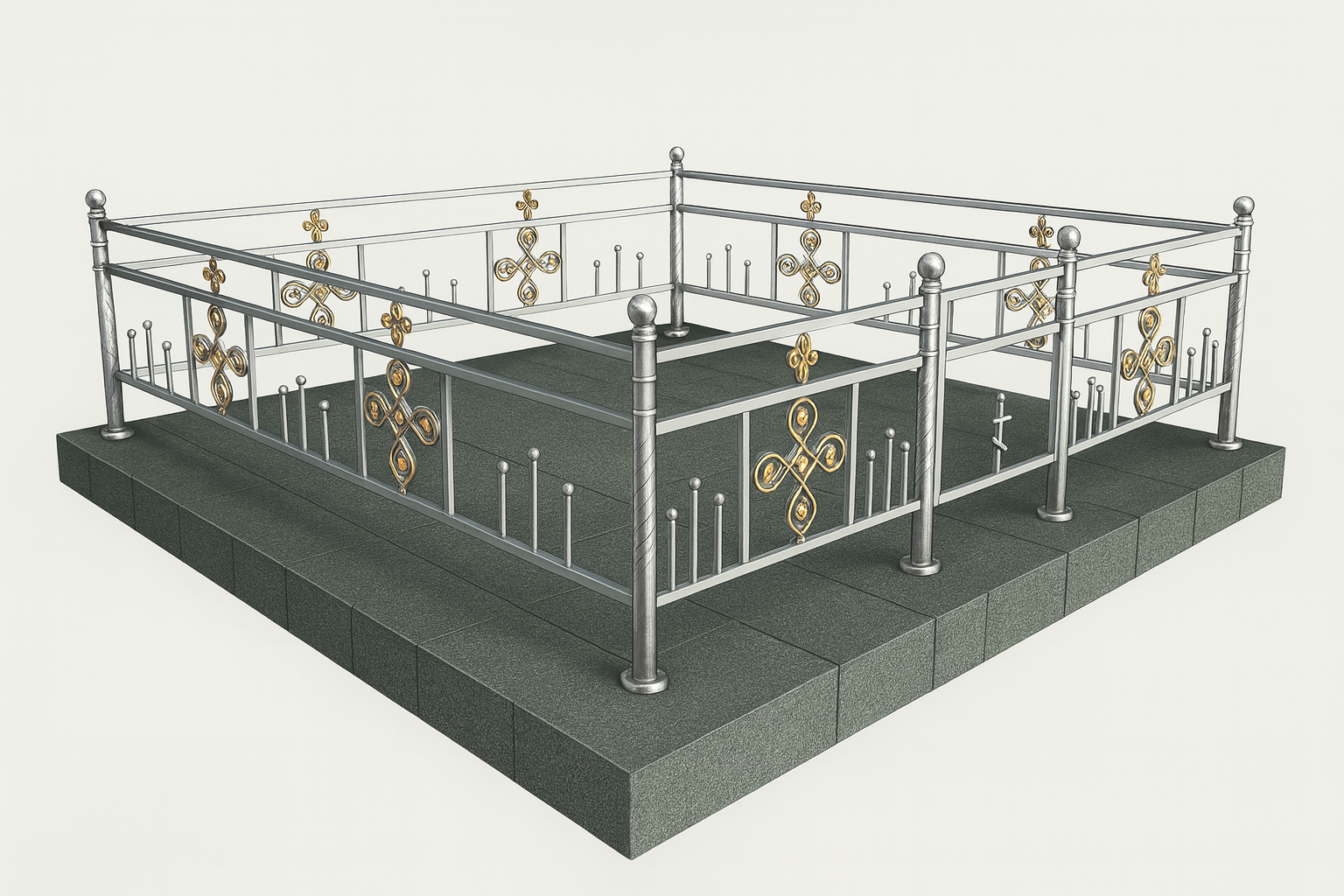 Ограда с цветами на могилу