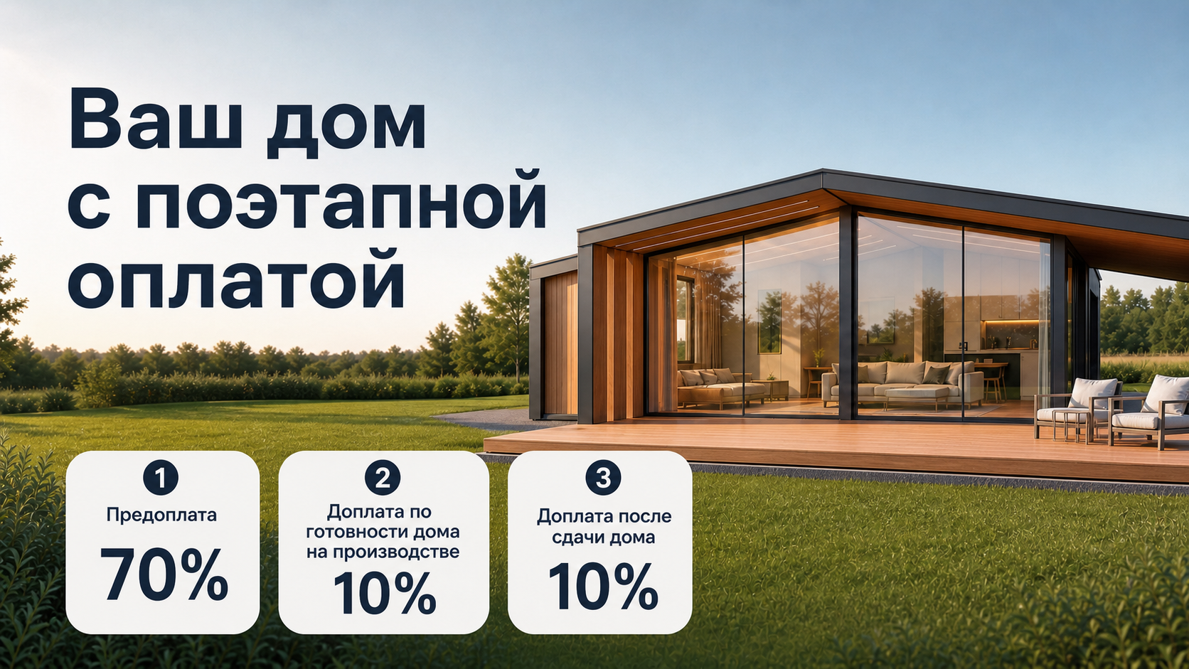 Рассрочка на модульные дома под ключ в Москве и Московской области