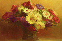 картина астры и георгины