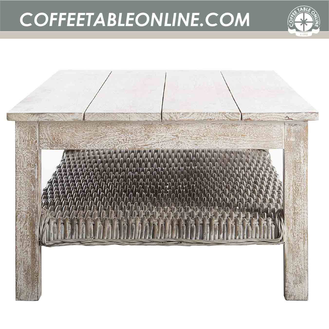 19 Rectangular White Farmhouse Coffee Table