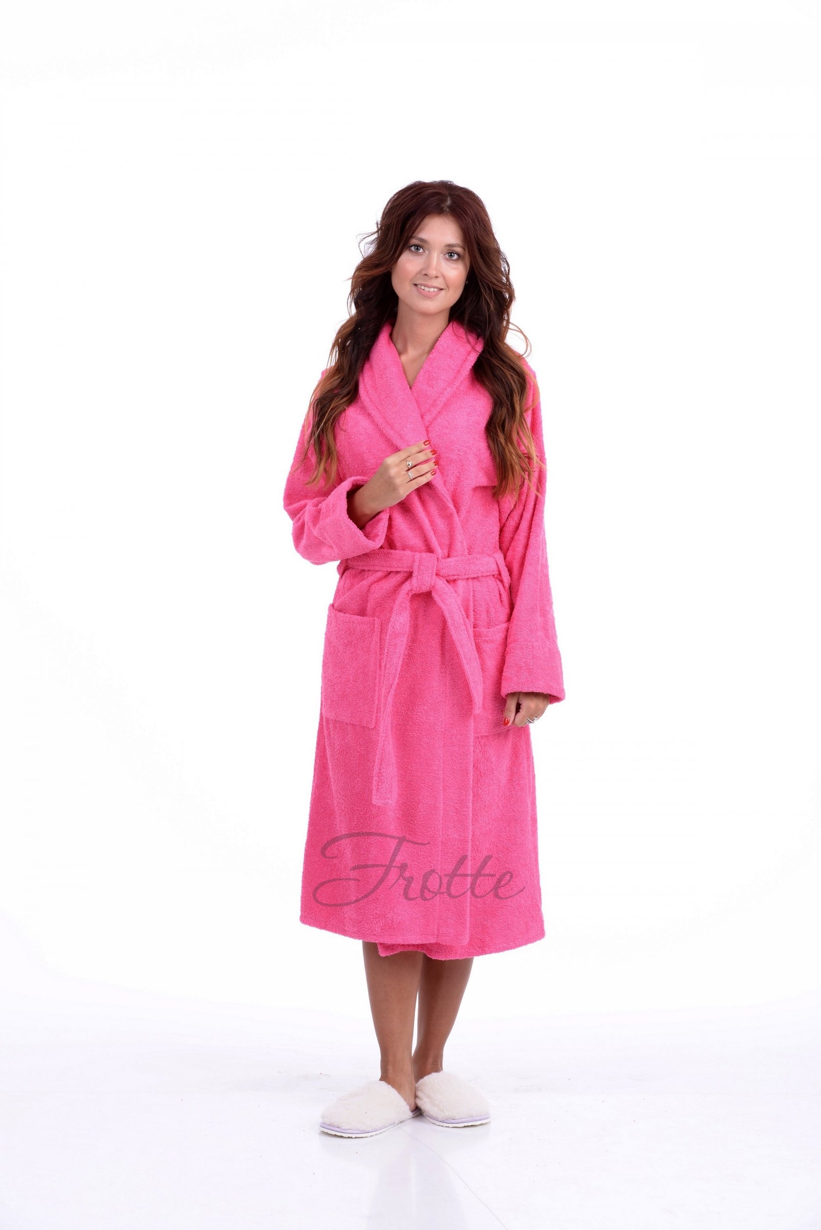 Халат махровый женский МАЛИНОВЫЙ