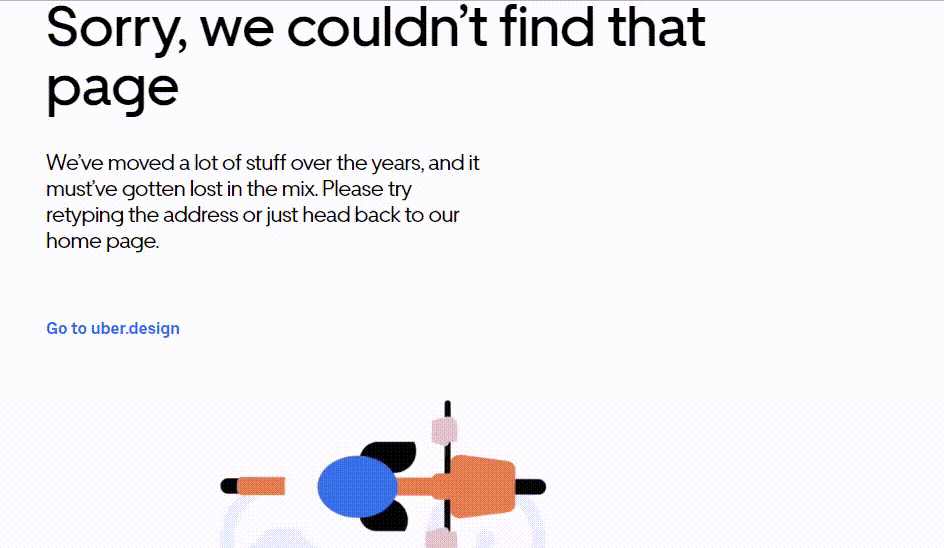 404 страница сайта Uber