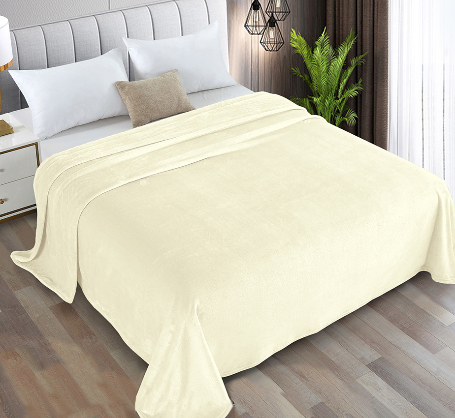 Плед Велсофт (Wellsoft) цвет Сливочный Лайт гладкий, арт 8855007ФГ-007V