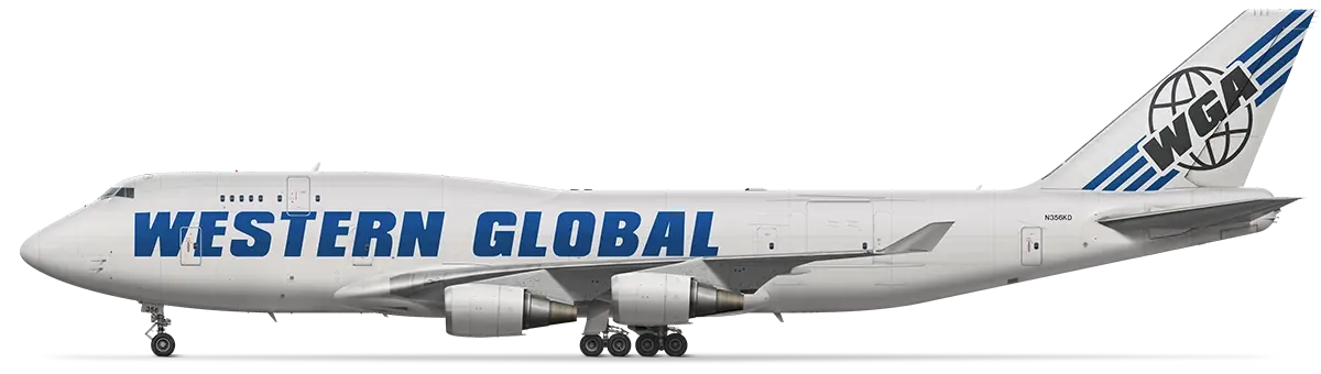 Boeing 747-400 Western Global Airlines cargo aircraft