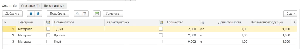 ООО Идея - Вложенные спецификации 1С УНФ