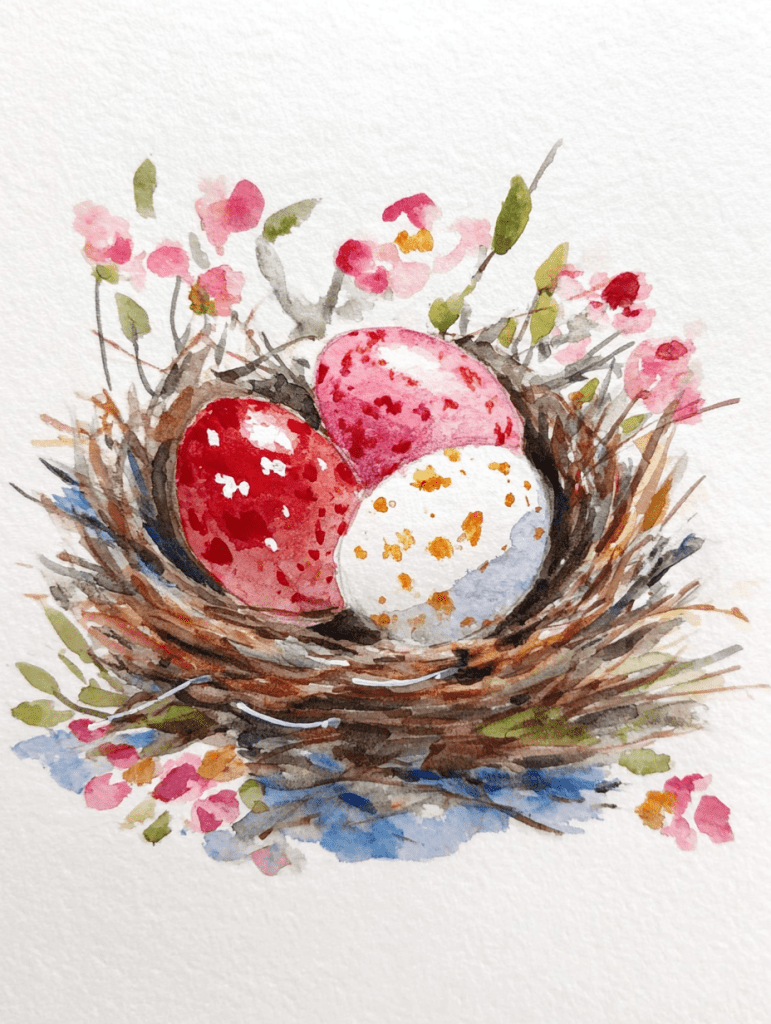 10 простых идей для весенней акварельной живописи для начинающих 61