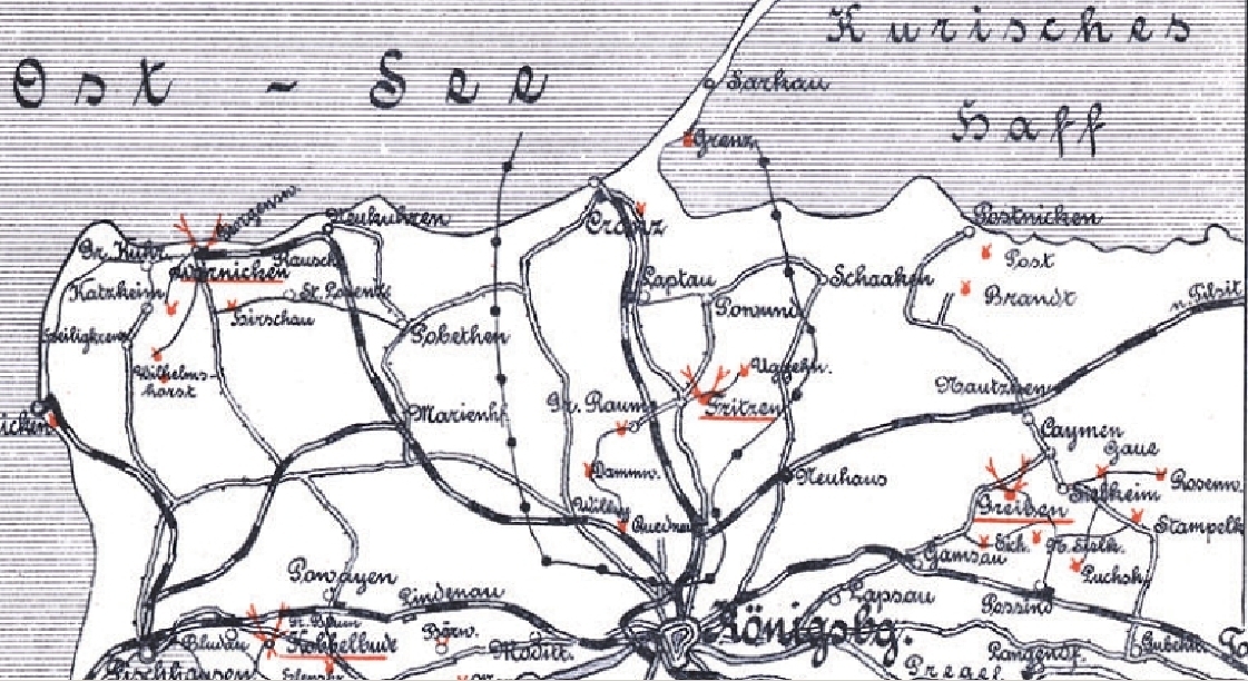 Карта восточной пруссии 1934 года