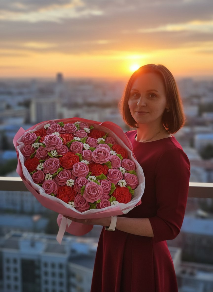 Букет из роз Остина, роз из зефира VIP №4 2