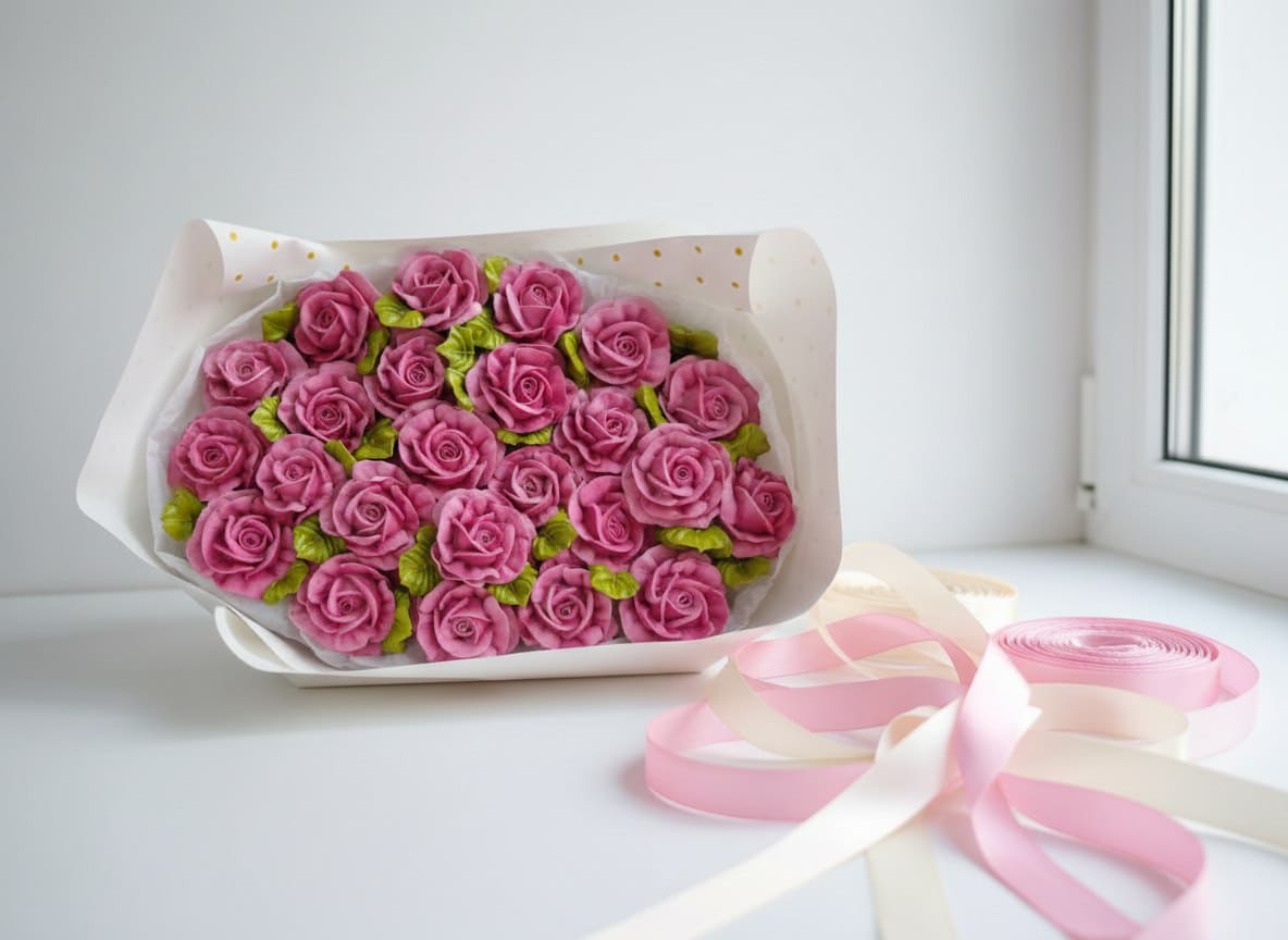 Букет из кустовых розочек из зефира VIP №6 3