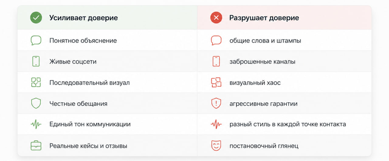 Что усиливает и разрушает доверие к бренду