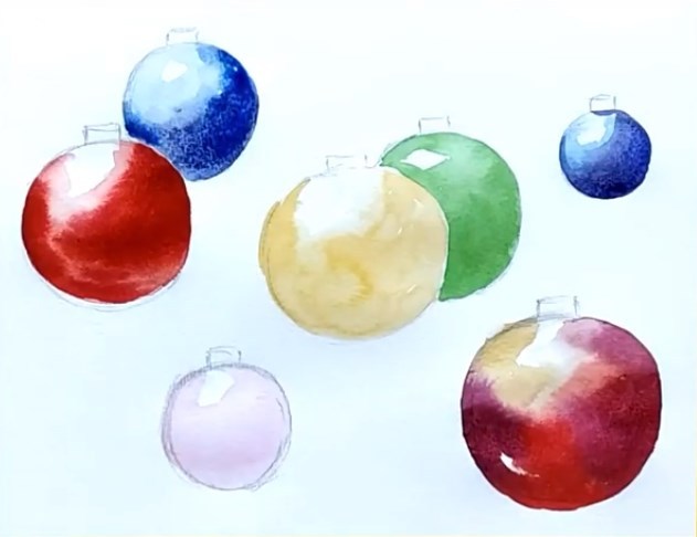 рисуем новогодний шар 1 класс