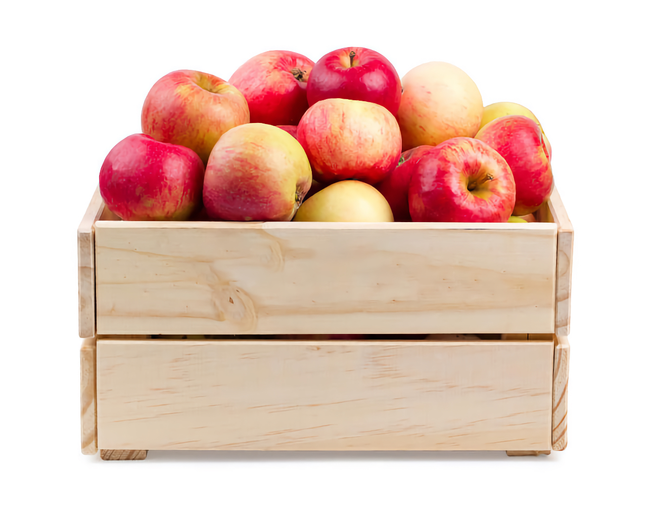 Игрушечный ящик с яблоками
