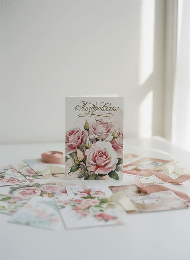 Открытка (на выбор) с подписью 1