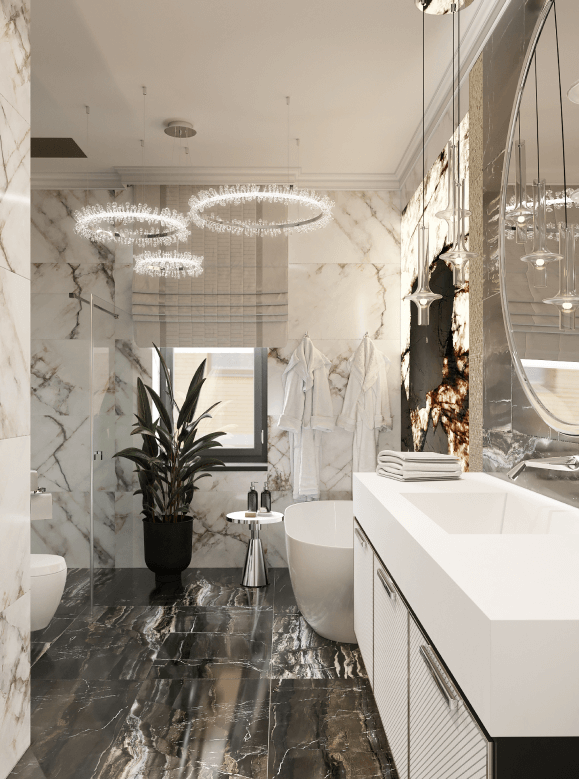 Пример интерьера ванной комнаты от Алана груп