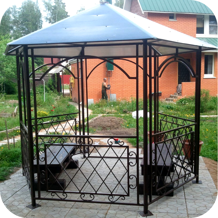 Завод металлоизделий Гефест беседки с навесом