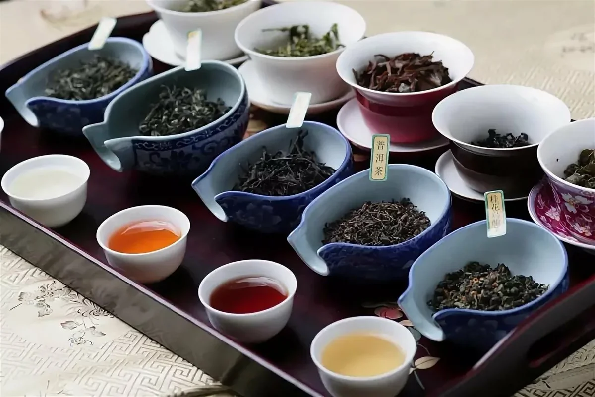 Китайский чай. Сорта китайского чая. Несколько видов чая. Вкусный китайский чай.