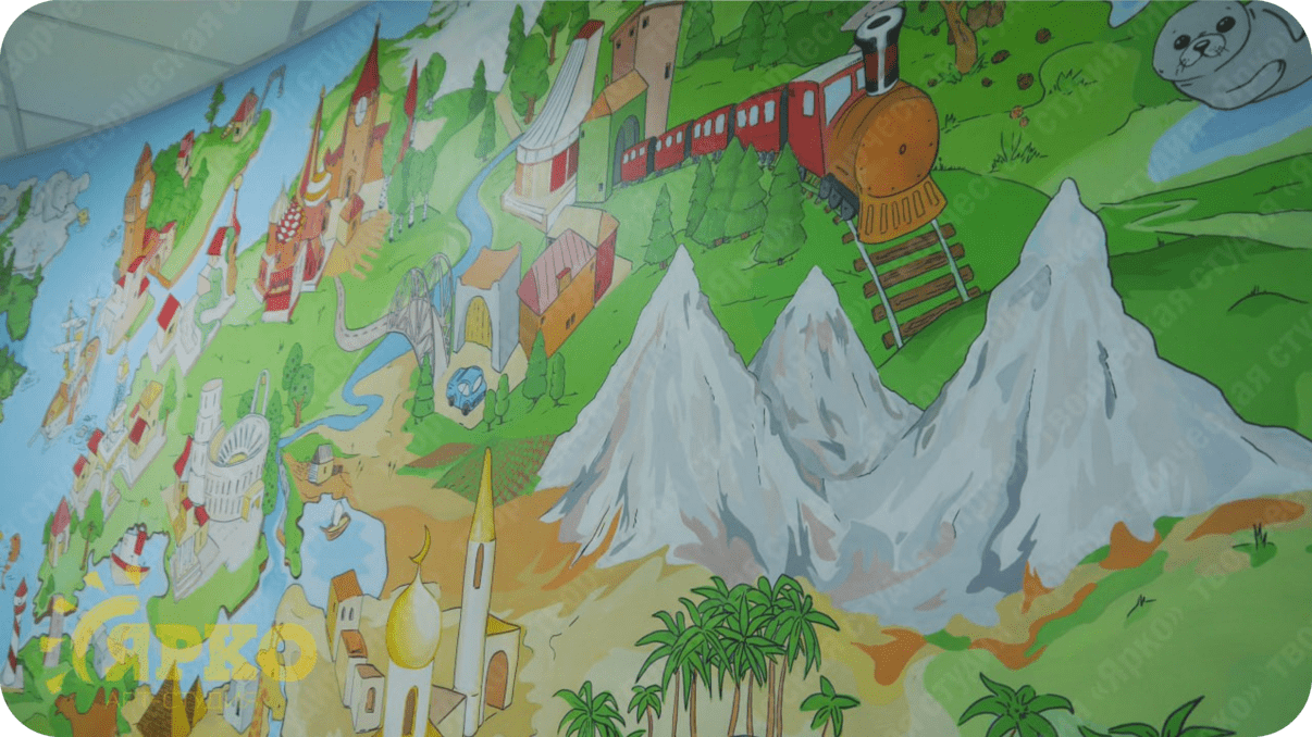 Роспись стен. Художественное оформление детского сада