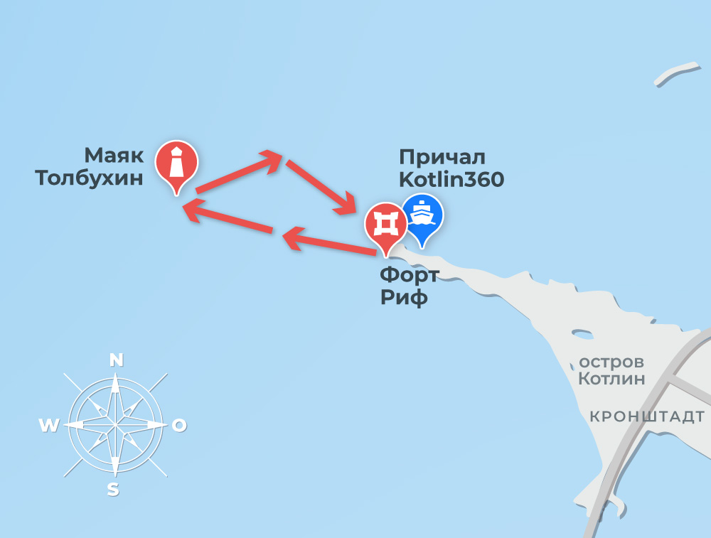 Остров кронштадт на карте. Кронштадт маршрут на 1 день.