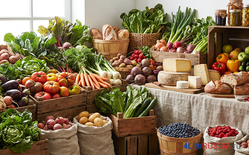 Овощи и разнообразие продуктов