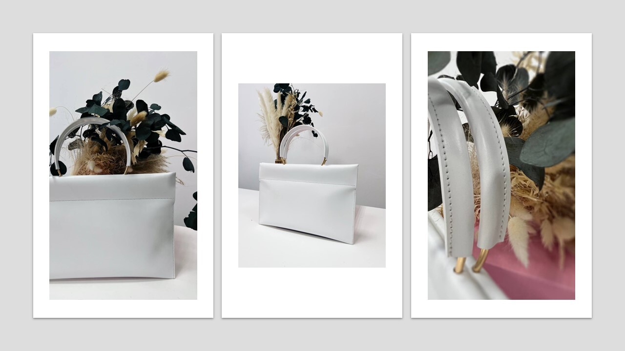 белая кожаная деловая сумка из натуральной кожи российского бренда