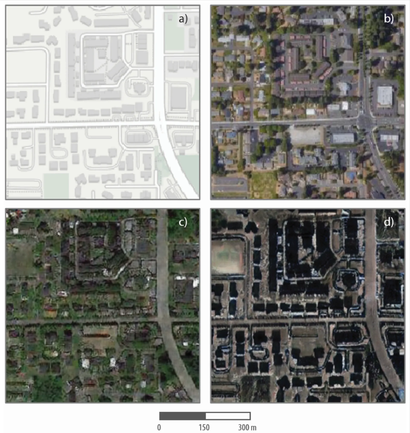 Bo Zhao and his colleagues at the University of Washington were able to create their own AI-generated satellite imagery (above). 
